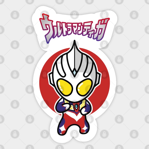 Ultraman Tiga Multi-Type Chibi Style Kawaii Sticker by The Toku Verse